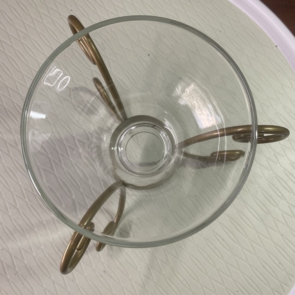 Vintage Partylite Metal Gold Candle Holder 6" Tall 6"wide - Picture 6 of 8